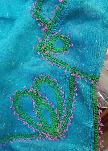 İğne Oyalı 1950lerden İpek Fular - Görsel 7