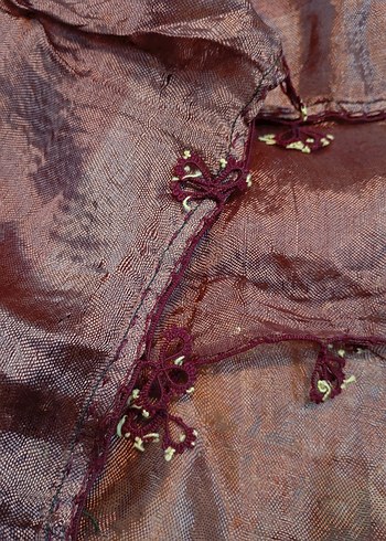 İğne Oyalı 1950lerden İpek Fular - Görsel 3