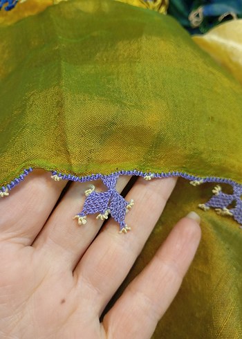 İğne Oyalı 1950lerden İpek Fular - Görsel 12