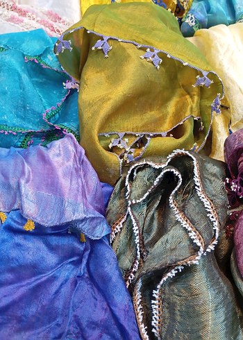 İğne Oyalı 1950lerden İpek Fular - Görsel 14