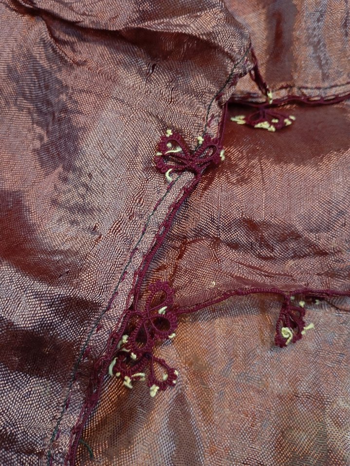 İğne Oyalı 1950lerden İpek Fular - Görsel 3