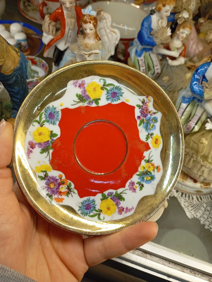 Antika Kütahya Porselen Fincan Altlığı - Görsel 3