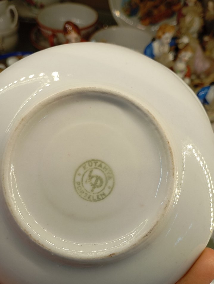 Antika Kütahya Porselen Fincan Altlığı - Görsel 4