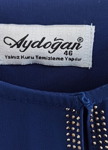 46 Beden mavi Renk Tül taş detay özel gün elbisesi