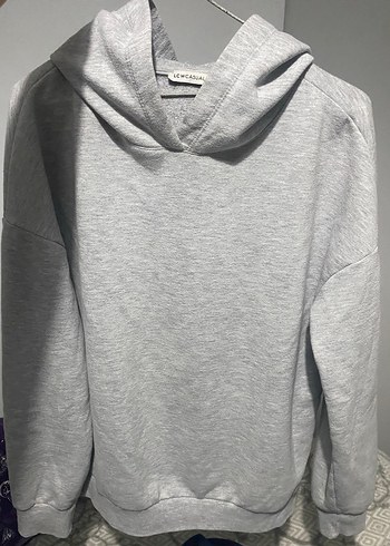 Gri Kapüşonlu Rahat Kesim Sweatshirt