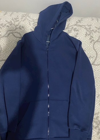 Lacivert Fermuarlı Oversize Sweatshirt - Görsel 2