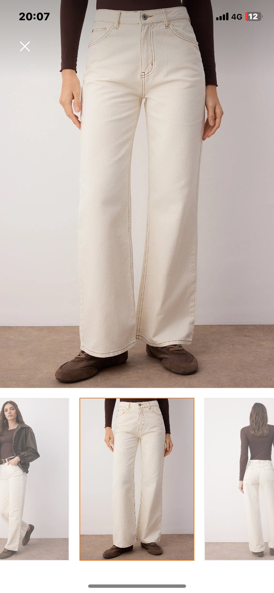 Bej Kadın Kot Pantolon - Görsel 4