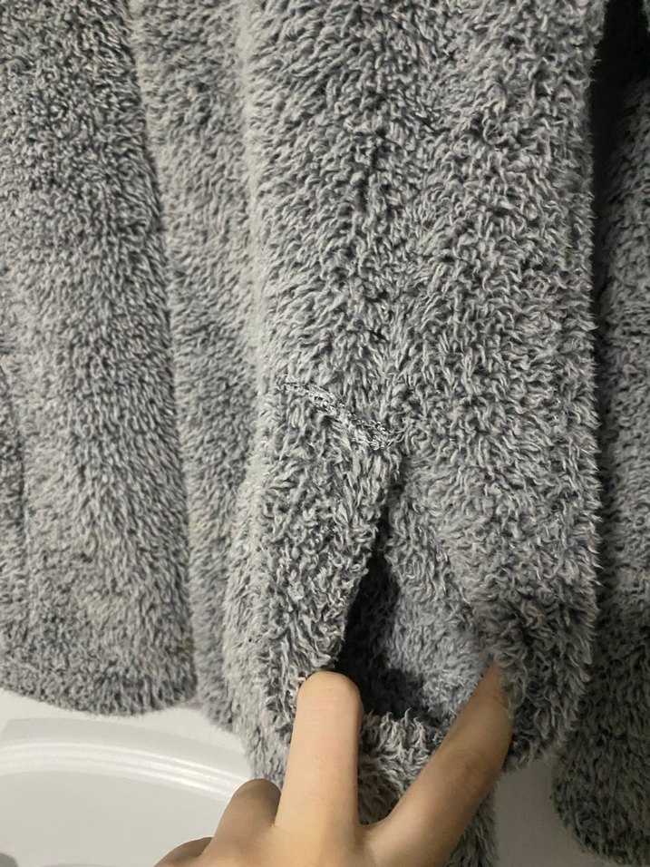 Gri Kadın Peluş Ceket - Görsel 3