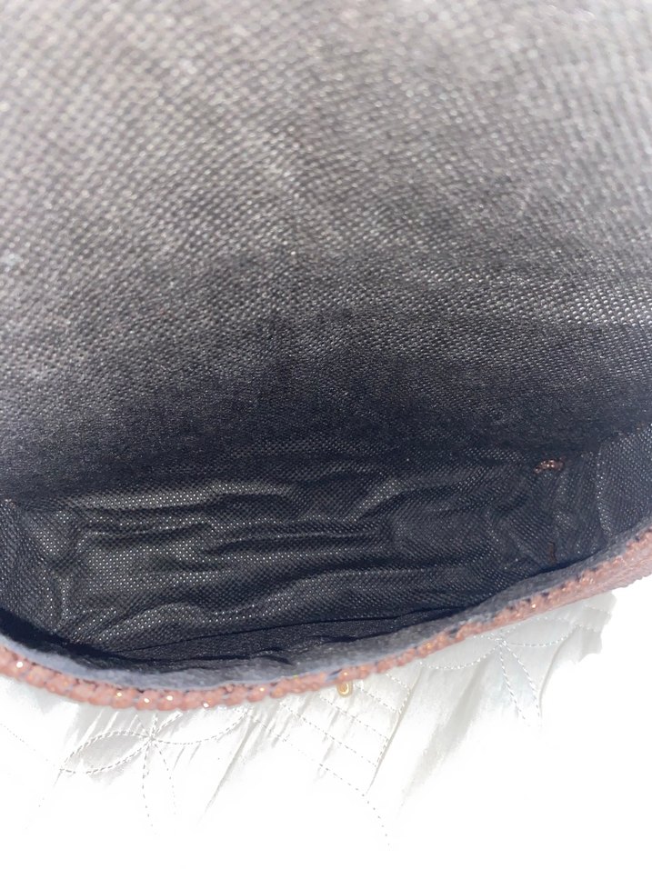 Kahverengi Örgü Detaylı Tokalı Kadın Çanta - Görsel 5