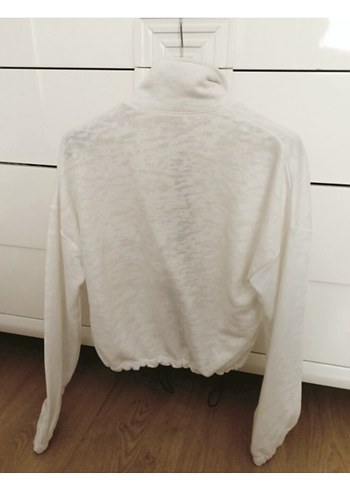 m Beden beyaz Renk Nıke Fermuarlı yaka mini üst crop sweatshirt