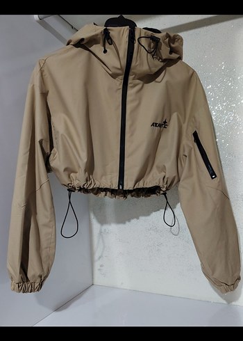 Zara Kapüşonlu  mini üst crop Ceket su geçirmez yağmurluk - Görsel 18