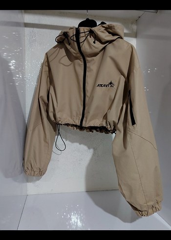 Zara Kapüşonlu  mini üst crop Ceket su geçirmez yağmurluk - Görsel 17