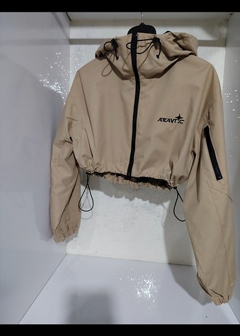 Zara Kapüşonlu  mini üst crop Ceket su geçirmez yağmurluk - Görsel 5