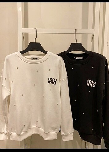 Miu Miu Miu miu pırlantalı oversize sweatshirt