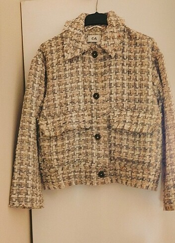 C&A marka ekose desenli ceket blazer