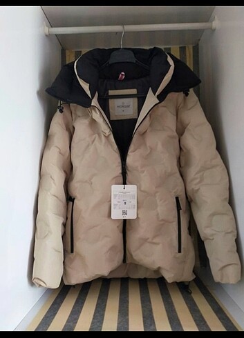 m Beden Krem renk 3M yalıtımlı moncler şişme mont 