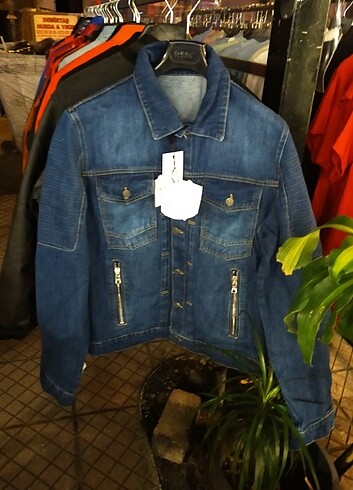 Balmain fermuar detaylı Jean kot ceket