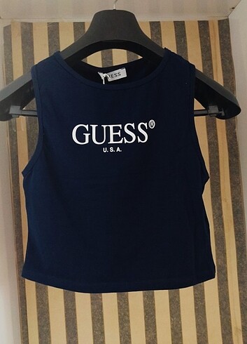 l Beden lacivert Renk Guess mini üst crop t-shirt