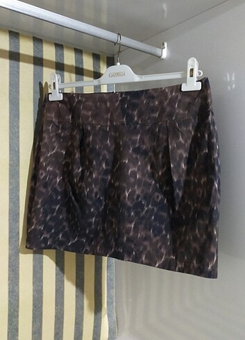 xl Beden F&F marka leopar desenli mini etek