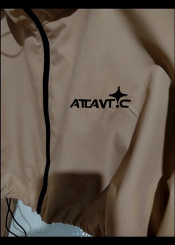 Zara Kapüşonlu Bej Kısa mini üst crop Ceket yağmurluk - Görsel 14