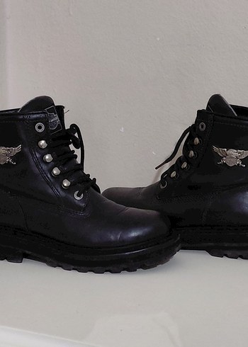 Harley davidson Siyah Deri erkek bot - Görsel 13