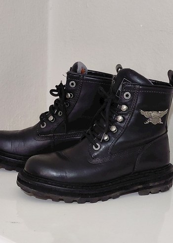 Harley davidson Siyah Deri erkek bot - Görsel 7