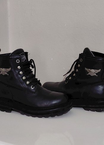 Harley davidson Siyah Deri erkek bot - Görsel 3