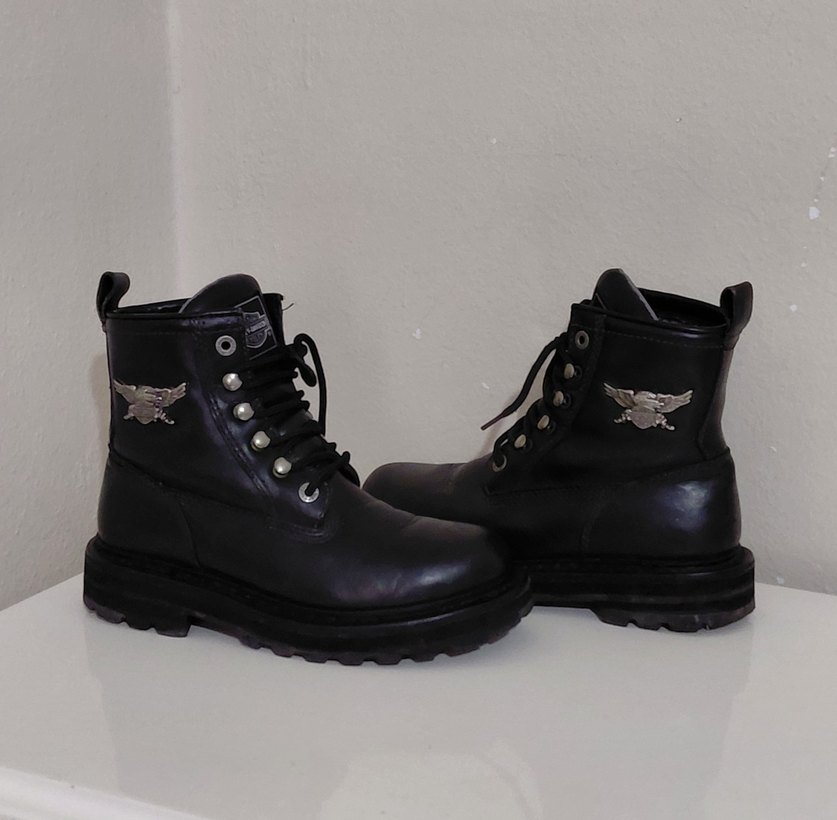 Harley davidson Siyah Deri erkek bot - Görsel 3