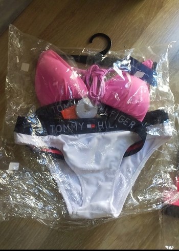 Tommy Hilfiger Tommy Hilfiger Bikini Set Pembe Beyaz