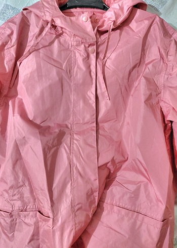Pembe Midi Kadın Yağmurluk - Görsel 3