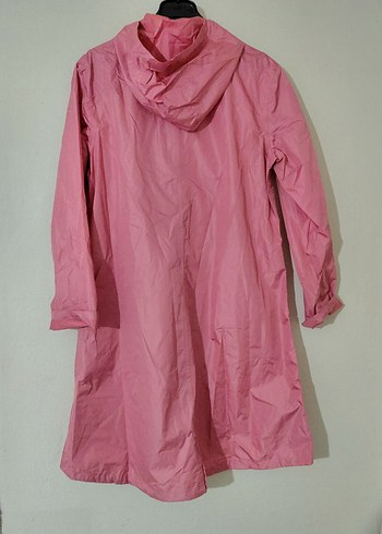 Pembe Midi Kadın Yağmurluk - Görsel 5