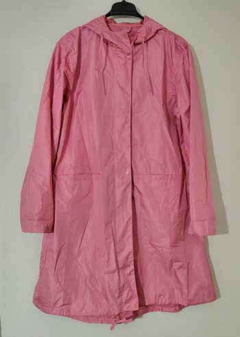 Pembe Midi Kadın Yağmurluk - Görsel 4