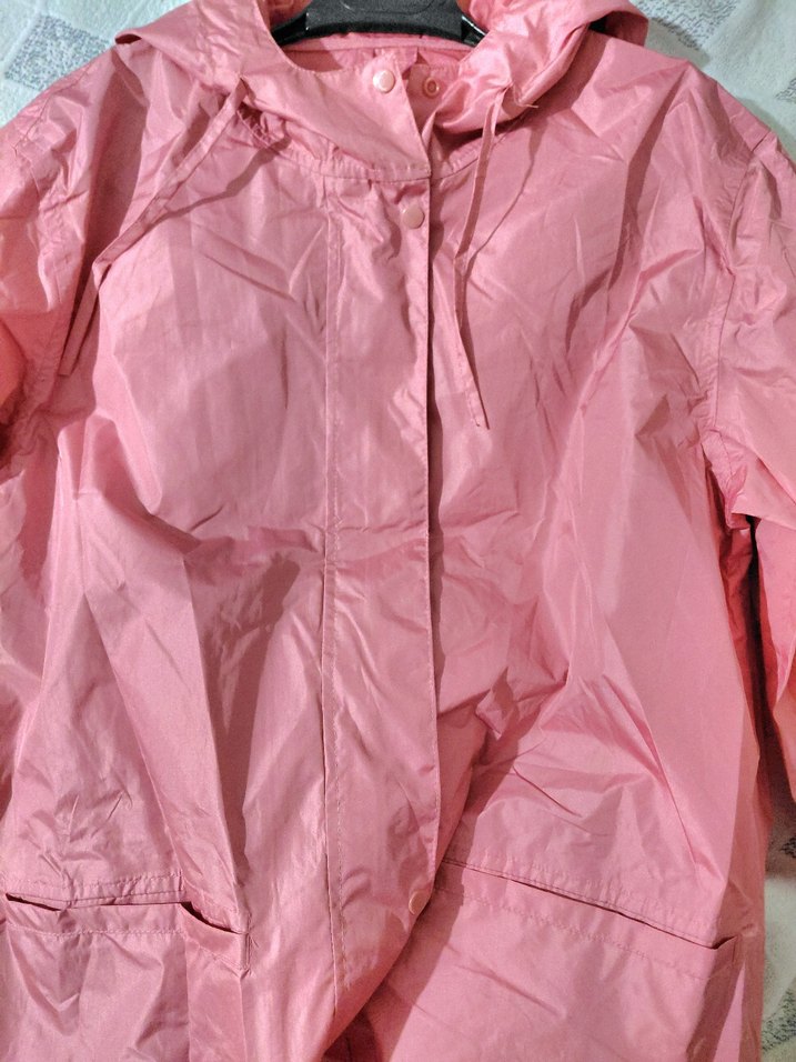 Pembe Midi Kadın Yağmurluk - Görsel 3