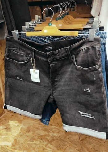 Jack  & Jones Gri taşlama Denim jean koy şort - Görsel 3