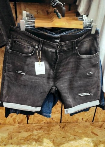 Jack  & Jones Gri taşlama Denim jean koy şort - Görsel 2