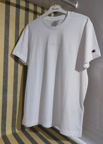 Champion marka Beyaz Pamuklu Erkek Tişört Loose Fit - Görsel 3