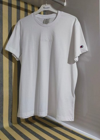 Champion marka Beyaz Pamuklu Erkek Tişört Loose Fit - Görsel 6