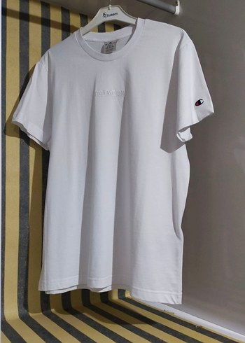 Champion marka Beyaz Pamuklu Erkek Tişört Loose Fit - Görsel 2