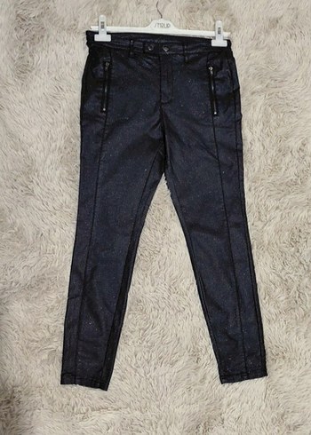 C&A dan yessica siyah simli suni deri Pantolon - Görsel 2