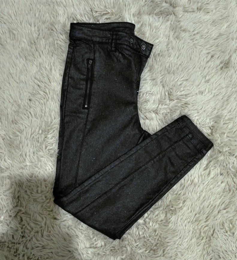 C&A dan yessica siyah simli suni deri Pantolon - Görsel 3