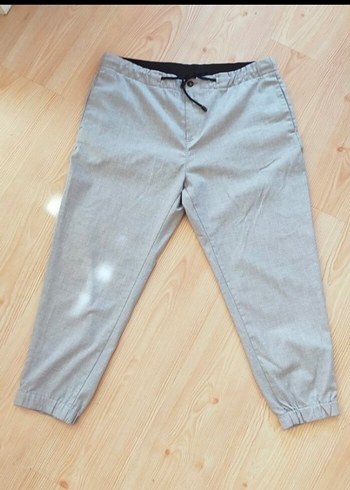 l Beden Gri Regular Fit Erkek Denim jogger Pantolon