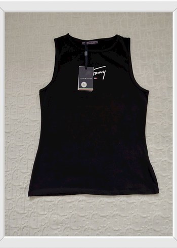 Tommy Hilfiger Siyah Baskılı kolsuz tshirt Atlet - Görsel 2