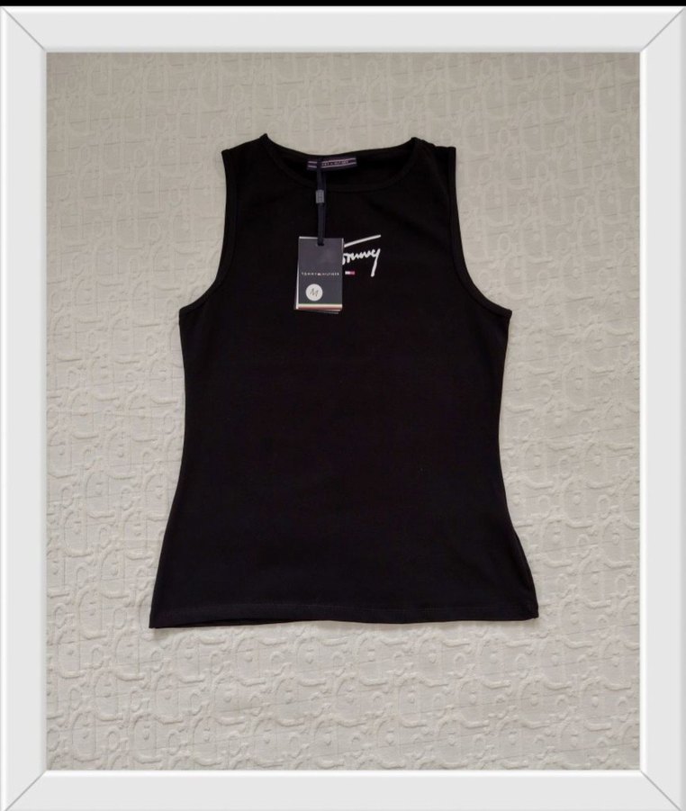 Tommy Hilfiger Siyah Baskılı kolsuz tshirt Atlet - Görsel 5