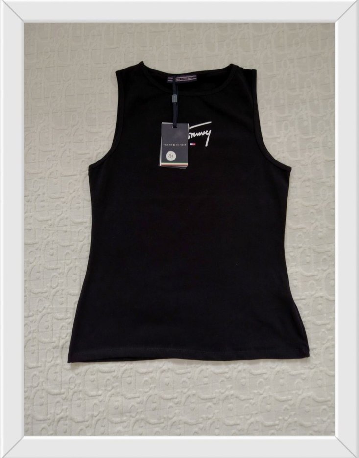 Tommy Hilfiger Siyah Baskılı kolsuz tshirt atlet - Görsel 3