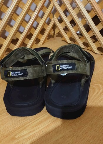 National Geographic cırt cırtlı haki unisex sandalet - Görsel 5