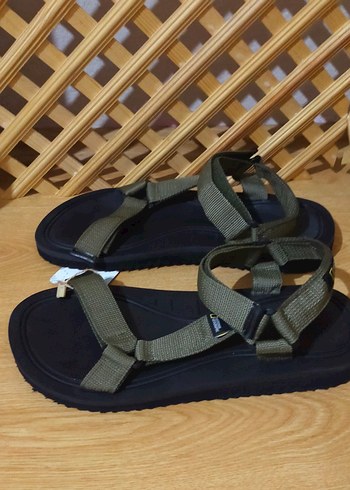 National Geographic cırt cırtlı haki unisex sandalet - Görsel 6