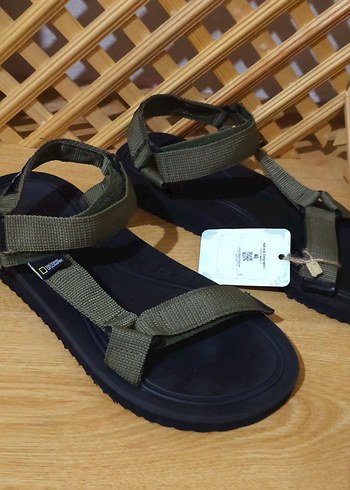 National Geographic cırt cırtlı haki unisex sandalet - Görsel 7