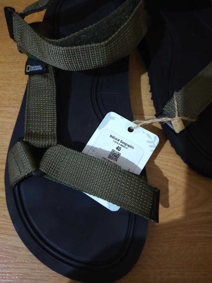 National Geographic cırt cırtlı haki unisex sandalet - Görsel 3