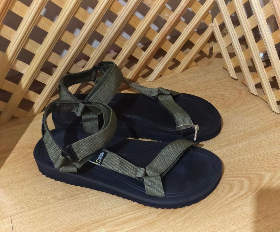 National Geographic cırt cırtlı haki unisex sandalet - Görsel 4