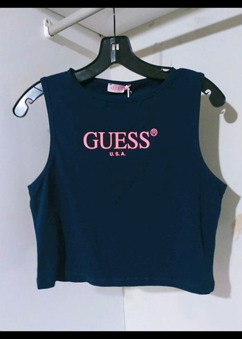 Guess guess Lacivert mini üst crop kolsuz tişört body Atlet